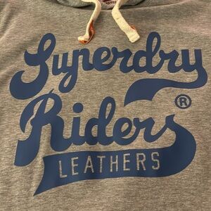 SUPERDRY RIDERS LEATHERS Hooded Sweatshirt - UNISEX LARGE